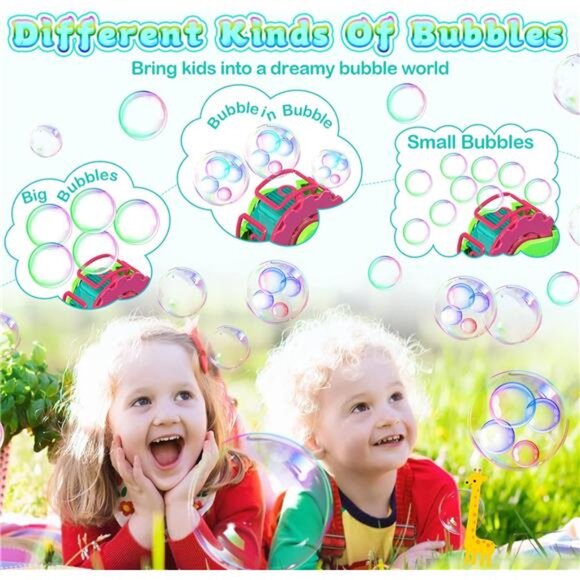 Bubble Machine for Toddlers Kids, Bubble Blower with 8oz Bubble Solution, Make - Picture 5 of 7